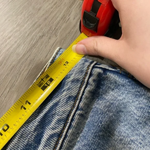 Decade Studio Size 29 (Measures 27) Bonnie High Rise Button Fly Jeans Cut Bottom - Picture 6 of 8